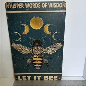 Cute Let it Bee Metal wall art